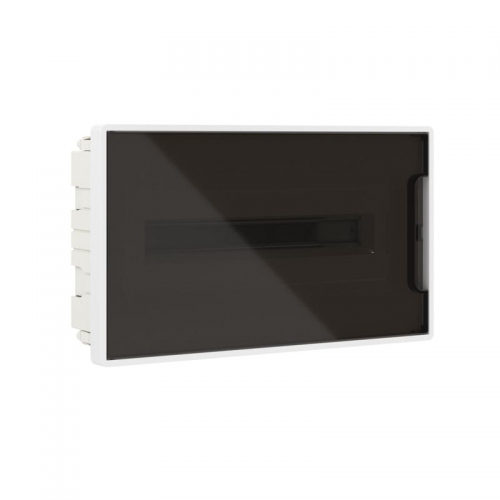 Щиток встраиваемый FRAME 18мод с тонированной дверцей с 2 шинами PEN на 8 и 10 отверст. бел. DKC F18B1WD F18B1WD