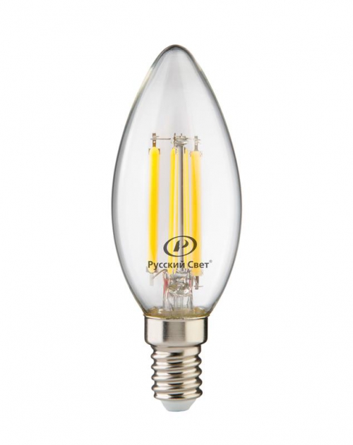 Лампа светодиодная филаментная RS F B35 E14 7W 220-240V 2700К 7Вт свеча 810лм Ra 90 РС 15011145088 15011145088