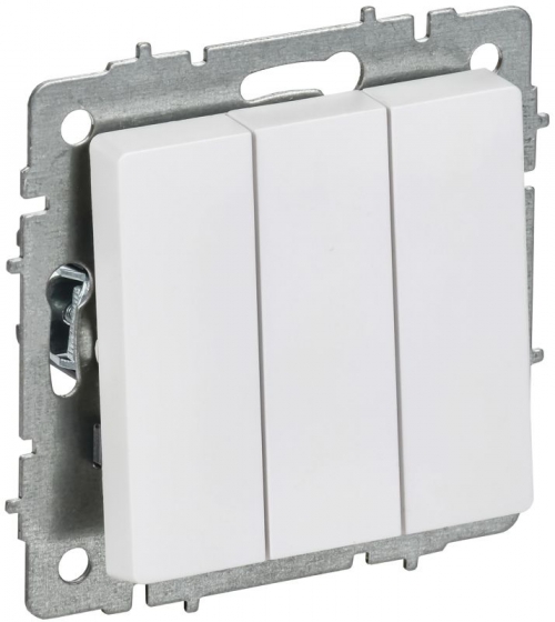 Выключатель 3-кл. СП BRITE ВС10-3-0-БрАБ 10А механизм арктич. бел. IEK BR-V30-0-10-K91 BR-V30-0-10-K91