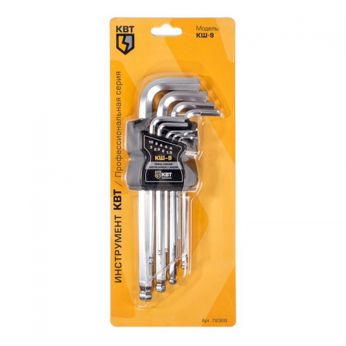 Набор шестигранных ключей с шаром КШ-9 КВТ 78368 78368