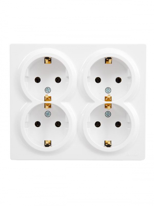 Розетка 4-м ОП LETO с заземл. закрытый корпус ПБТ бел. LEZARD 752-0200-127BDP 752-0200-127BDP