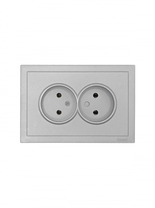 Розетка 2-мест. с/з СП ZIMA IP20 16А ПБТ безвинт. зажим сер. матов. LEZARD 704-7400-127BQC 704-7400-127BQC
