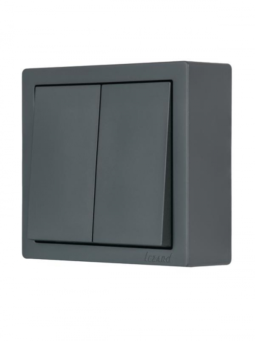 Выключатель 2-кл. ОП LETO графит LEZARD 752-3400-101 752-3400-101