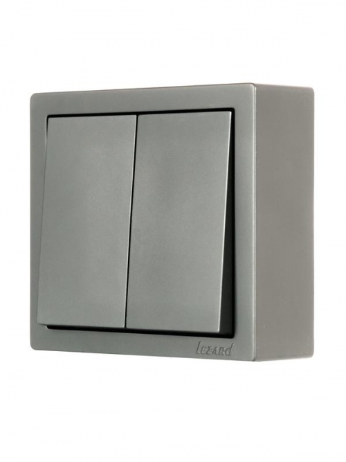 Выключатель 2-кл. ОП LETO платина LEZARD 752-3500-101 752-3500-101