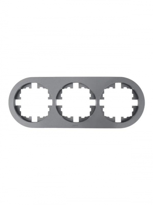 Рамка 3-м OSEN горизонт. круглая сер. матов. LEZARD 744-7400-148 744-7400-148