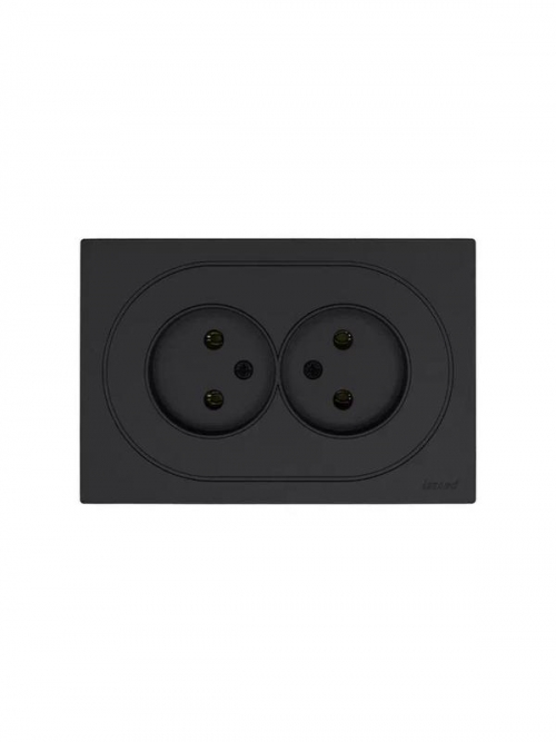 Розетка 2-м СП OSEN без заземл. ПБТ механизм черн. бархат LEZARD 743-4200-128B 743-4200-128B
