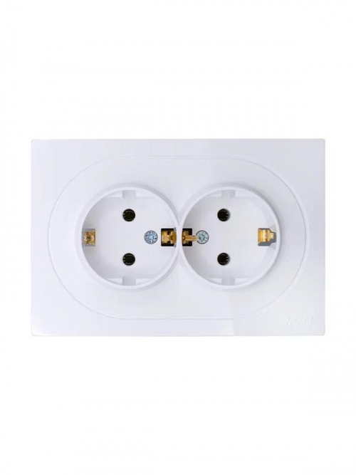 Розетка 2-м СП OSEN с заземл. ПБТ механизм бел. LEZARD 743-0200-127B 743-0200-127B