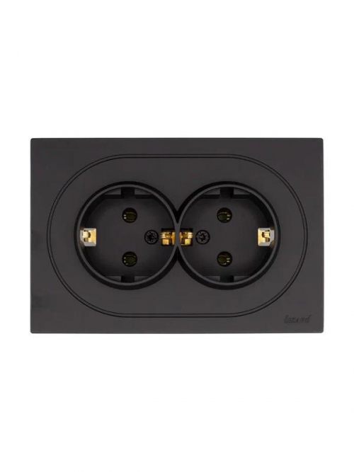 Розетка 2-м СП OSEN с заземл. ПБТ механизм черн. бархат LEZARD 743-4200-127B 743-4200-127B