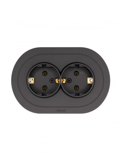 Розетка 2-м СП OSEN с заземл. ПБТ круглая механизм черн. бархат LEZARD 744-4200-127B 744-4200-127B