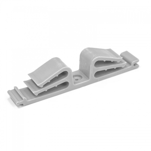 Держатель круглого кабеля двусторонний для прямого монтажа на 12 мест сер. (уп.25шт) Промрукав PR08.26526 PR08.26526