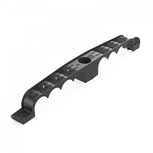 Держатель труб d20мм для прямого монтажа двусторон. на 8 мест черн. (уп.20шт) Промрукав PR13.03295 PR13.03295