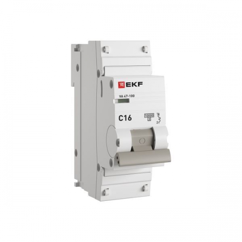 Выключатель автоматический модульный 1п C 16А 10кА ВА 47-100 PROxima EKF mcb47100-1-16C-pro mcb47100-1-16C-pro