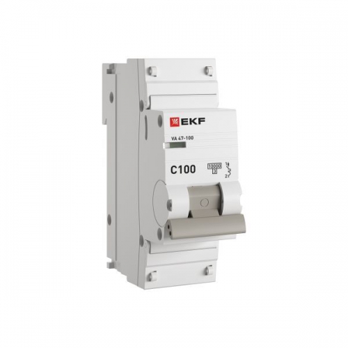 Выключатель автоматический модульный 1п C 100А 10кА ВА 47-100 PROxima EKF mcb47100-1-100C-pro mcb47100-1-100C-pro
