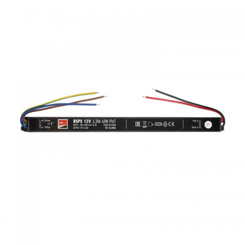 Блок питания для светодиодной ленты 40Вт 3.3А 12В IP67 BSPS влагозащ. метал. JazzWay 3329266A 3329266A