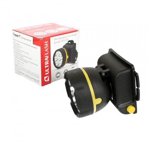 Фонарь налобный 909LED5 (5LED 1 режим; 3хR6 черн.) Ultraflash 11781 11781