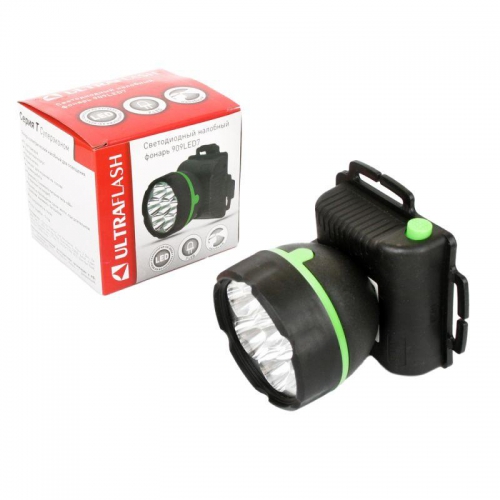 Фонарь налобный 909LED7 (7LED 1 режим; 3хR6 черн.) Ultraflash 11782 11782