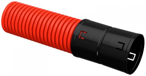 Труба гофрированная двустенная ПНД d90 с муфтой красная (уп.50м) ИЭК CTG12-090-K04-050-R CTG12-090-K04-050-R