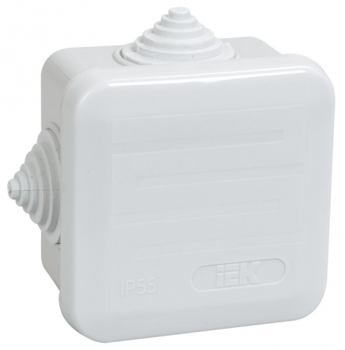 Коробка распаячная ОП 70х70х40 IP44 КМ41236 (4 гермоввода) ИЭК UKOZ11-070-070-040-K41-44 UKOZ11-070-070-040-K41-44