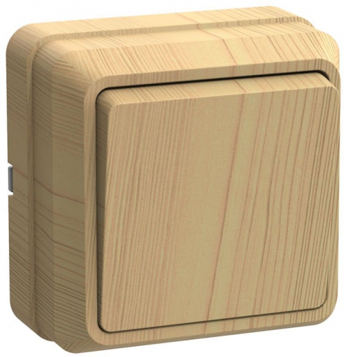 Выключатель 1-кл. ОП ОКТАВА 10А IP20 откр. уст. сосна ИЭК EVO10-K03-10-DC EVO10-K03-10-DC