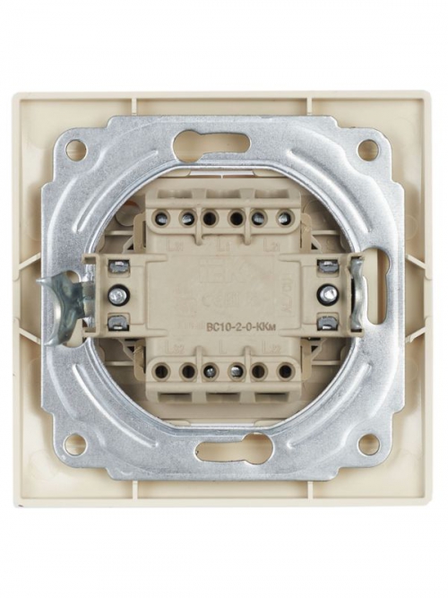 Выключатель 2-кл. СП КВАРТА 10А IP20 ВС10-2-0-ККм крем. ИЭК EVK20-K33-10-DM EVK20-K33-10-DM