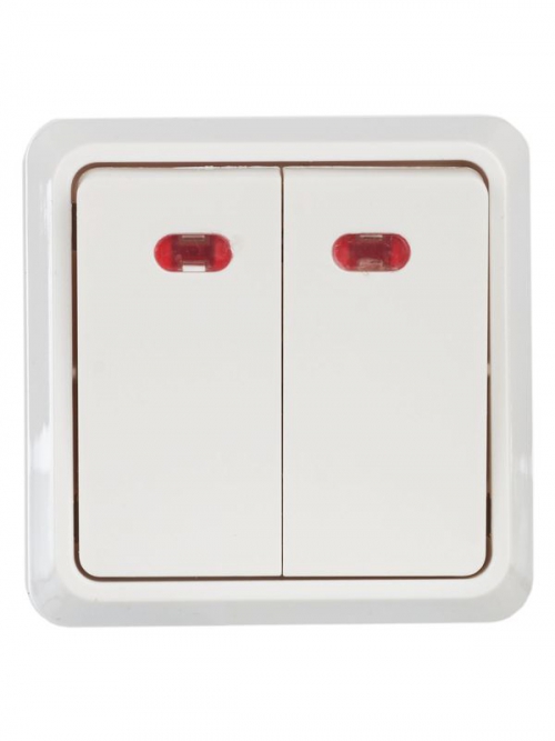 Выключатель 2-кл. ОП ОКТАВА с инд. 10А IP20 ВС20-2-1-ОБ бел. ИЭК EVO21-K01-10-DC EVO21-K01-10-DC