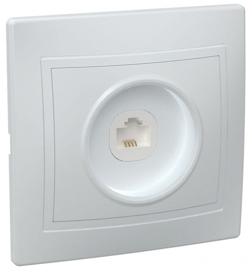 Розетка телефонная 1-м СП Кварта РТ10-КБ IP20 бел. ИЭК ETK10-K01-DM ETK10-K01-DM