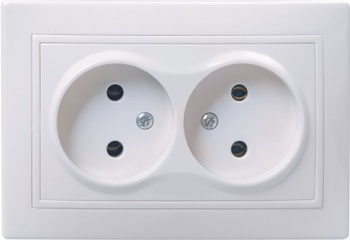 Розетка 2-м СП Кварта 10А IP20 без заземл. бел. ИЭК ERK23-K01-10-DM ERK23-K01-10-DM
