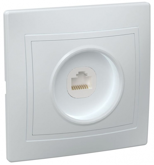 Розетка компьютерная 1-м СП Кварта РК10-КБ IP20 бел. ИЭК EKK10-K01-DM EKK10-K01-DM
