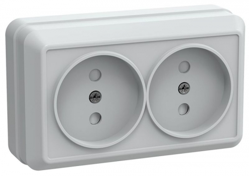 Розетка 2-м ОП Октава 10А IP20 защ. шторки без заземл. бел. ИЭК ERO23-K01-10-DC ERO23-K01-10-DC