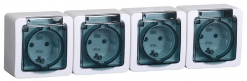 Розетка 4-м ОП Гермес Plus РСб24-3-ГПБд с защ. крышкой с заземл. IP54 ИЭК ERMP42-K03-16-54-EC ERMP42-K03-16-54-EC