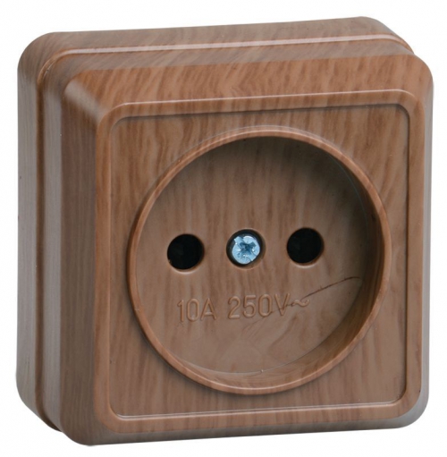 Розетка 1-м ОП Октава 10А IP20 без заземл. дуб ИЭК ERO10-K04-10-DC ERO10-K04-10-DC