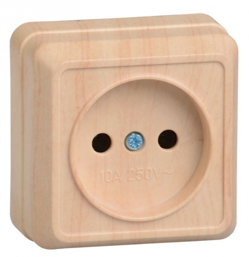 Розетка 1-м ОП Октава 10А IP20 без заземл. сосна ИЭК ERO10-K03-10-DC ERO10-K03-10-DC