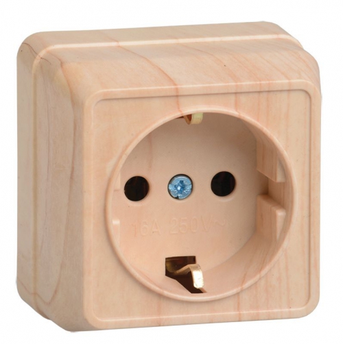 Розетка 1-м ОП Октава 16А РС20-3-ОС с заземл. сосна ИЭК ERO11-K03-16-DC ERO11-K03-16-DC