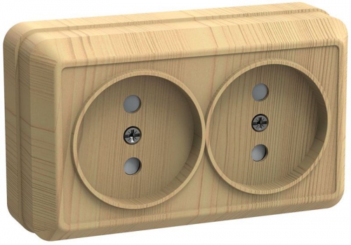 Розетка 2-м ОП Октава 10А IP20 без заземл. сосна ИЭК ERO20-K03-10-DC ERO20-K03-10-DC