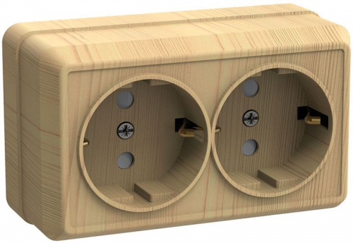 Розетка 2-м ОП Октава 16А РС22-3-ОС с заземл. сосна ИЭК ERO21-K03-16-DC ERO21-K03-16-DC
