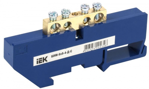 Шина нулевая на DIN-изол. ШНИ 6х9-4-Д-С ИЭК YNN10-69-4D-K07 YNN10-69-4D-K07