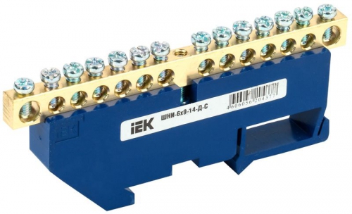 Шина нулевая на DIN-изол. ШНИ 6х9-14-Д-С ИЭК YNN10-69-14D-K07 YNN10-69-14D-K07