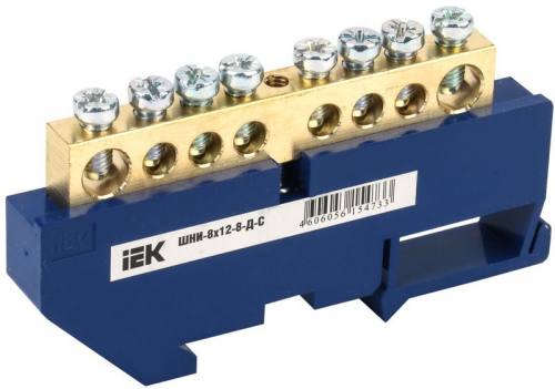 Шина нулевая на DIN-изол. ШНИ 8х12-8-Д-С ИЭК YNN10-812-8D-K07 YNN10-812-8D-K07