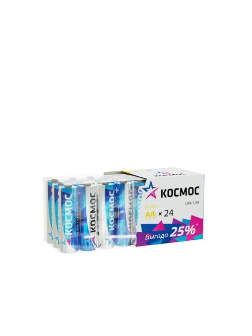 Элемент питания алкалиновый LR6 пласт. бокс (уп.24шт) Космос KOCLR6_24BOX KOCLR6_24BOX