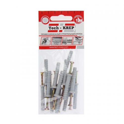Дюбель-гвоздь 6х40 с потайной манжетой полипропилен (уп.16шт) пакет Tech-Krep 102943 102943