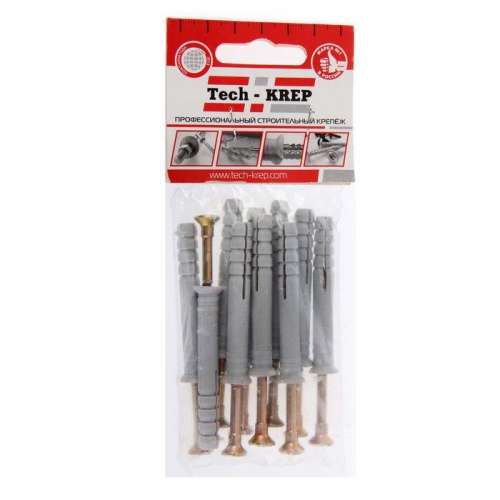 Дюбель-гвоздь 8х60 с потайной манжетой полипропилен (уп.10шт) пакет Tech-Krep 103904 103904