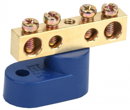 Шина нулевая ШНИ-6х9-4-У1-С на одном угловом изоляторе ИЭК YNN10-69-4C1-K07 YNN10-69-4C1-K07