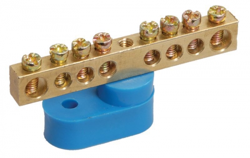 Шина нулевая ШНИ-6х9-8-У1-С на одном угловом изоляторе ИЭК YNN10-69-8C1-K07 YNN10-69-8C1-K07