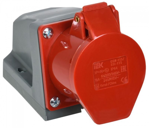 Розетка ОП 16А 380В 3P+PЕ+N ССИ-115 IP44 ИЭК PSR12-016-5 PSR12-016-5