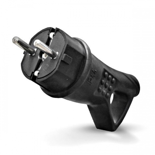 Вилка электрич. однофазная с ушком (каучук) UNIVersal 0003 3