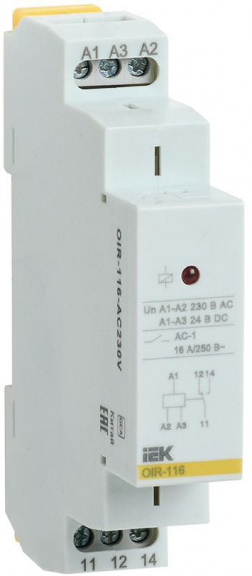 Реле промежуточное OIR 1 конт. (16А) 230В AC IEK OIR-116-AC230V OIR-116-AC230V