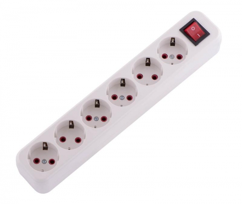 Колодка удлинителя 6-м с заземл. Lila с выкл. LEZARD 720-0600-602 720-0600-602