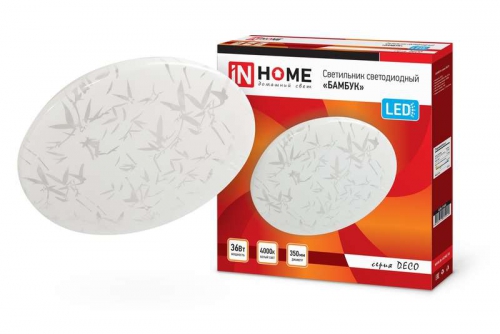 Светильник светодиодный DECO БАМБУК 36Вт 230В 4000К 2340лм 350мм IN HOME 4690612025049 4690612025049