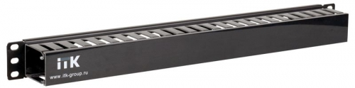 Органайзер кабельный 19 дюйм 1U глубина 60мм с крышкой пластик черн. ITK CO05-1PC CO05-1PC
