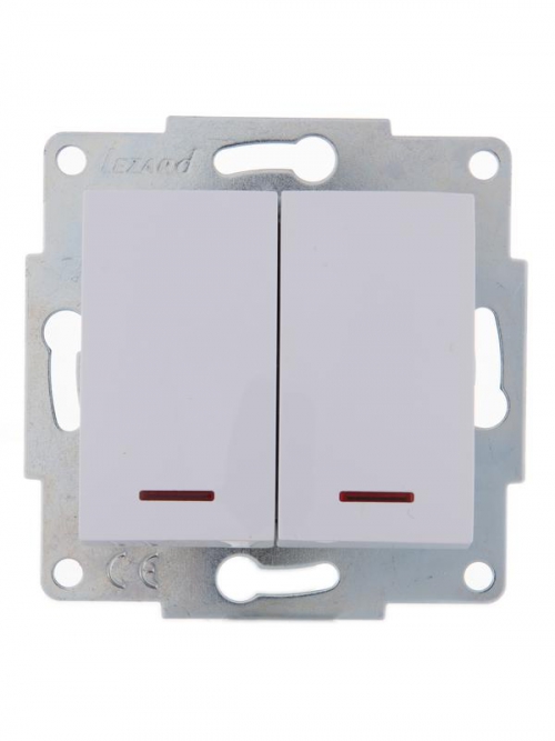 Механизм выключателя 2-кл. 1п СП Karina 10А IP20 с подсветкой бел. LEZARD 707-0288-112 707-0288-112